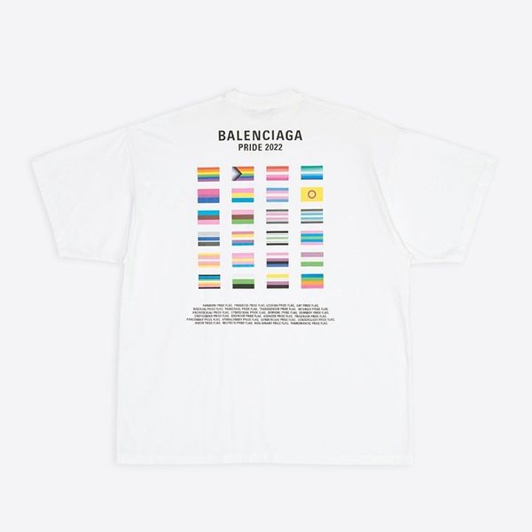 速達発送バレンシアガ PRIDE 22 オーバーサイズ ロゴTシャツ 偽物 2色