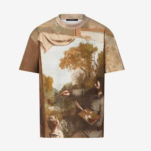 超入手困難ルイヴィトン Tシャツ 偽物 プリントCOURBET 1AAGOL