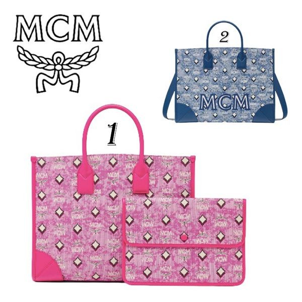 ☆超人気☆MCM Munchen トートバッグ コピー ヴィンテージ モノグラム ジャカード 2色 MWTCABO02PK001