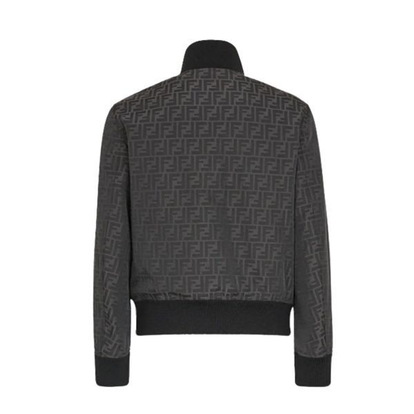 フェンディ ブラック ファブリック ジャケット 偽物 FW1165AL07F0QA1