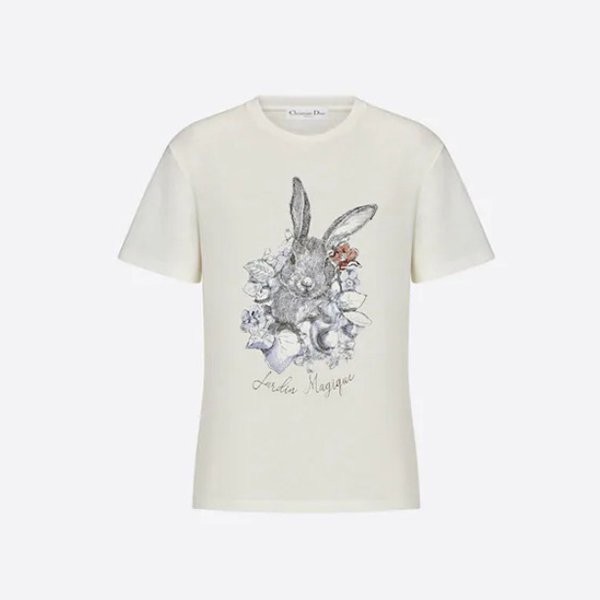 【先行販売♪】ディオール Tシャツ 偽物ディオール Jardin Magique ウサギ