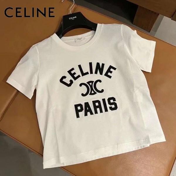 セリーヌ PARIS Tシャツ 偽物 デイリーに セリーヌ コットンジャージー