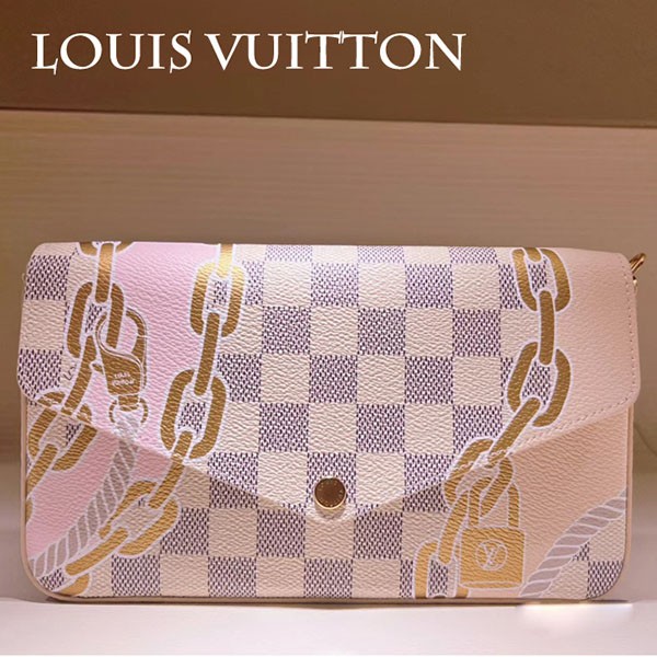 速達発送ルイヴィトン ポシェット・フェリシーLV ダミエ 偽物 ロープ N40466