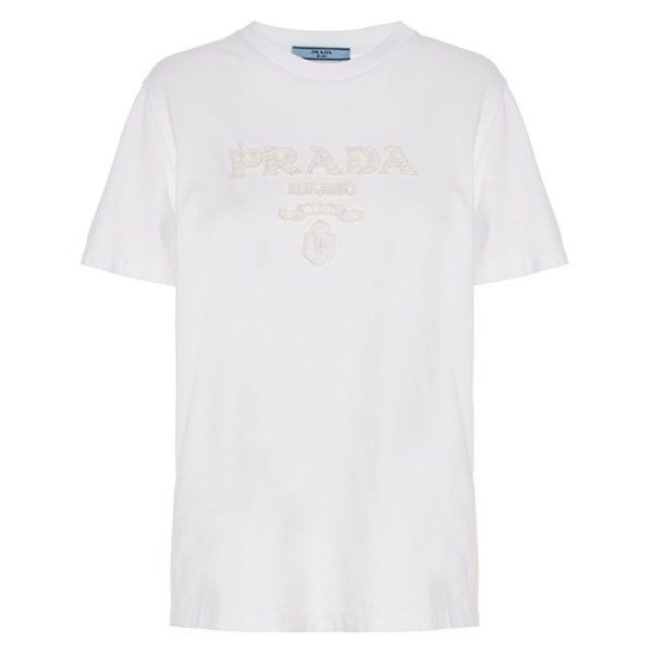 プラダ エンボス ロゴ コットン Tシャツ コピー 35838R_124R