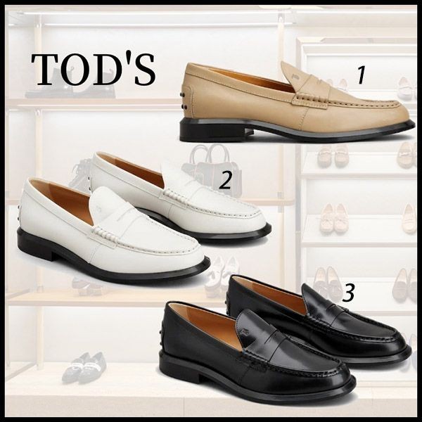 【最終セール価格！】TODS コピー KATE モノグラム ロゴ レザー ローファー 3色 P60RBTB015