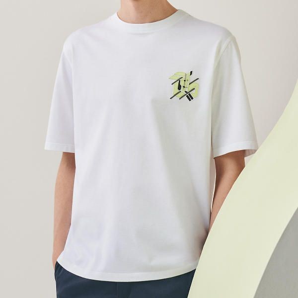 素敵なエルメス スーパーコピー カットソー ミニレザーパッチ Tシャツ 5色 H357925HA90LA