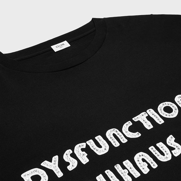 【セールで奇跡の入荷！】セリーヌ 偽物 DYSFUNCTIONAL Tシャツ コラボ コットン 2X54F671Q.38XC