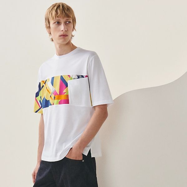 エルメス Tシャツ 偽物 プリントストライプポケット 4色 H357915HA02ME