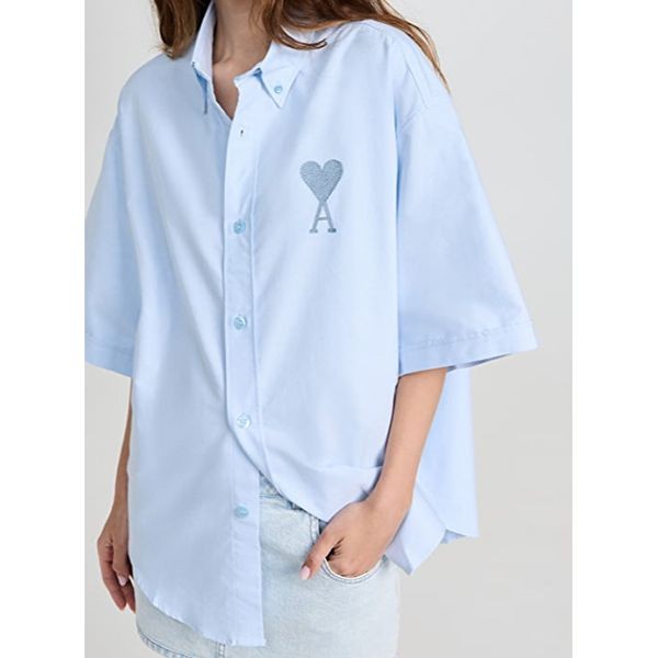 【アミパリス コピー】De Coeur Shirt☆半袖シャツ☆ワンポイントロゴ