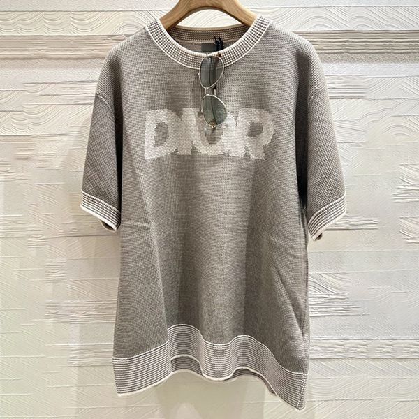 稀少ディオール ロゴ入り トラマートニット Tシャツ 偽物 393M653AT563_C180