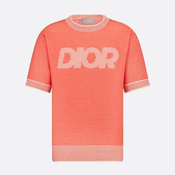 稀少ディオール ロゴ入り トラマートニット Tシャツ 偽物 393M653AT563_C180