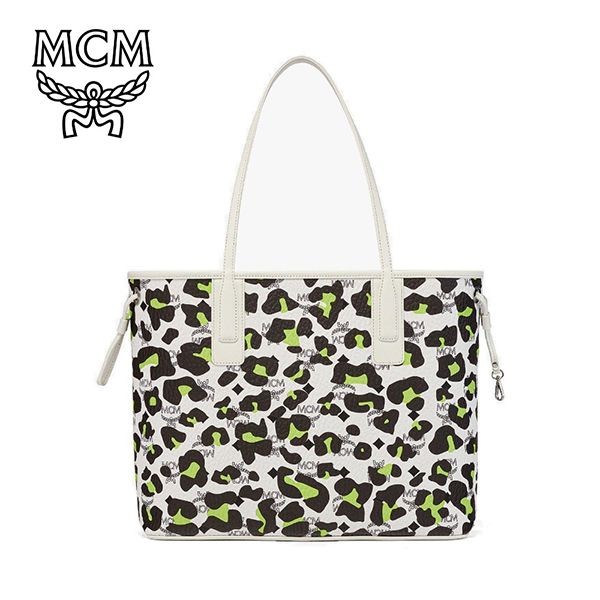 【送料関税込】MCM Aren ショッパーバッグ 偽物 レオパード ヴィセトス Medium 05WT001