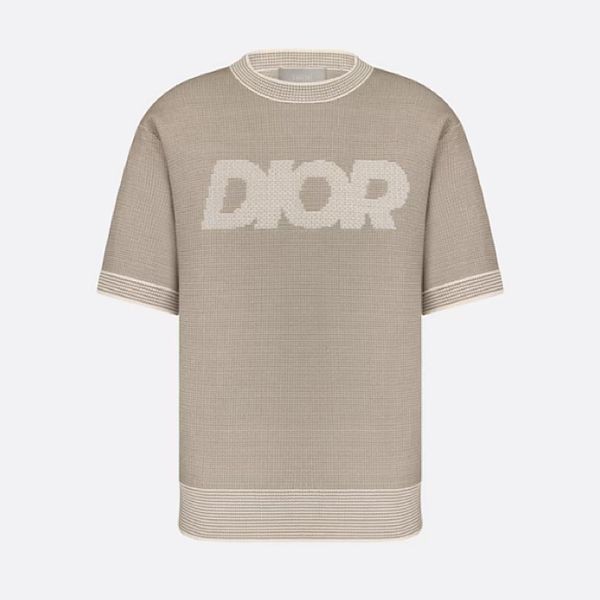 稀少ディオール ロゴ入り トラマートニット Tシャツ 偽物 393M653AT563_C180