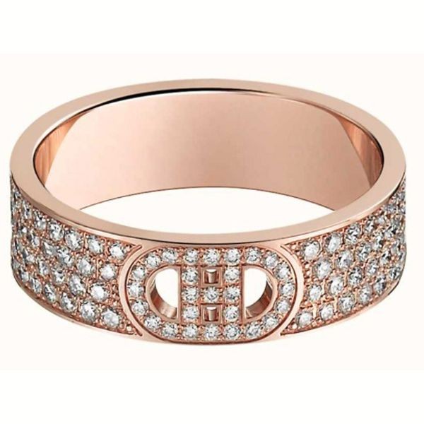 ◆エルメス シェーヌダンクル 偽物◆ゴージャスな輝き☆H dAncre ring/unisex