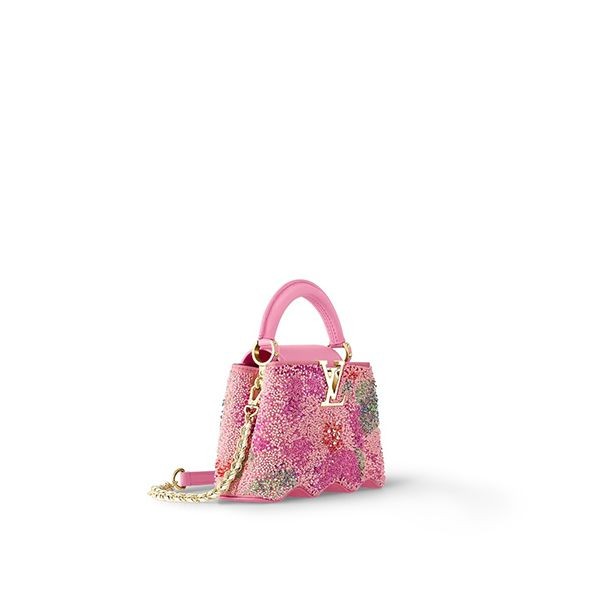 ルイヴィトン カプシーヌ 偽物MINI【カラフル刺繍が上品♪波型】M22751