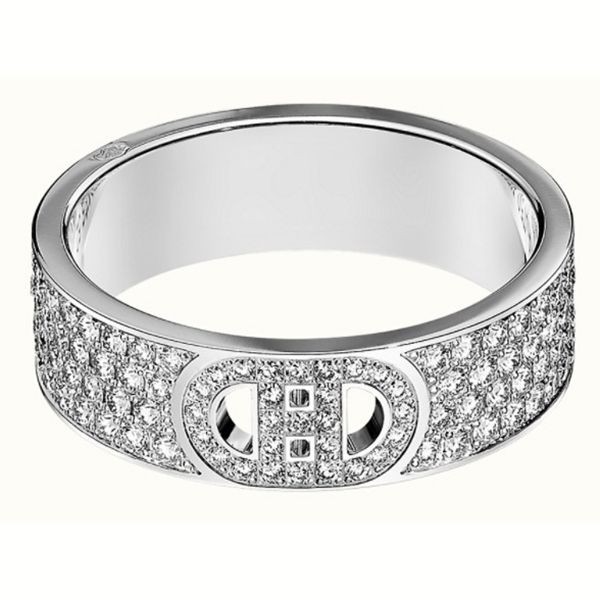 ◆エルメス シェーヌダンクル 偽物◆ゴージャスな輝き☆H dAncre ring/unisex