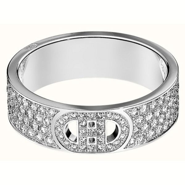 ◆エルメス シェーヌダンクル 偽物◆ゴージャスな輝き☆H dAncre ring/unisex
