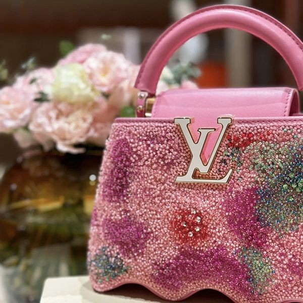 ルイヴィトン カプシーヌ 偽物MINI【カラフル刺繍が上品♪波型】M22751