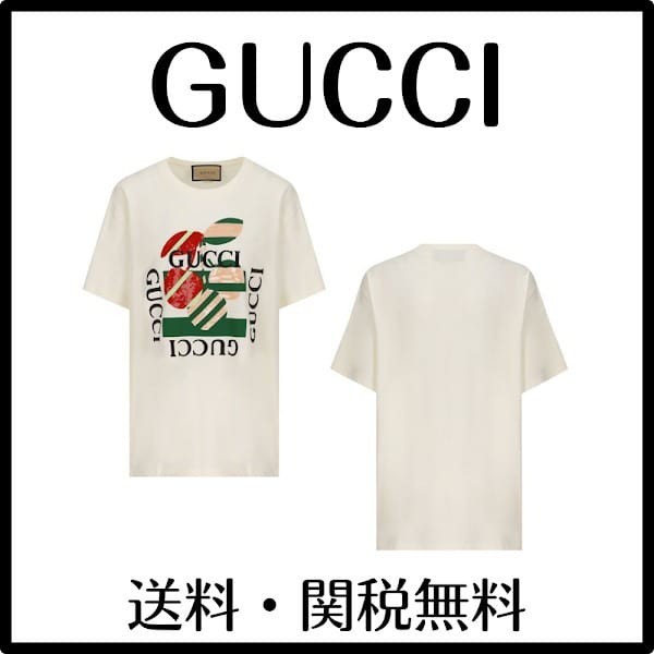 グッチ プリント コットンジャージー tシャツ パロディ 717422 xjfv5 9026