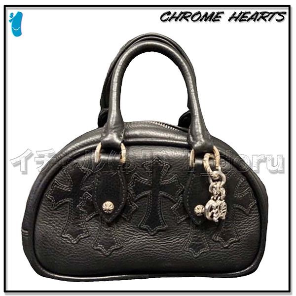 ★話題沸騰★クロムハーツ ミニハンドバッグ コピー セメタリー クロス レザー MINI BAG BLK12155
