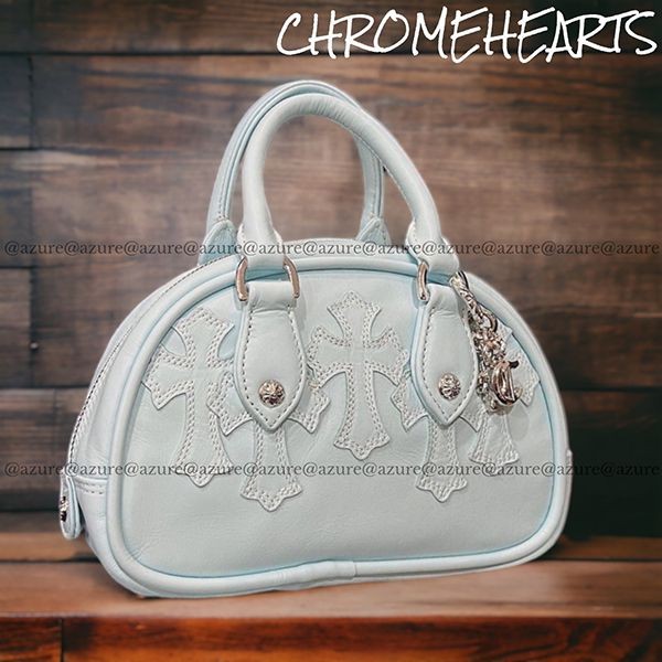 ★話題沸騰★クロムハーツ ミニハンドバッグ コピー セメタリー クロス レザー MINI BAG BLK12155