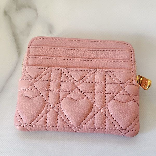 特別価格！ディオール CARO LAVENDER ウォレット 偽物 ハート ミニ財布 S5177UNID