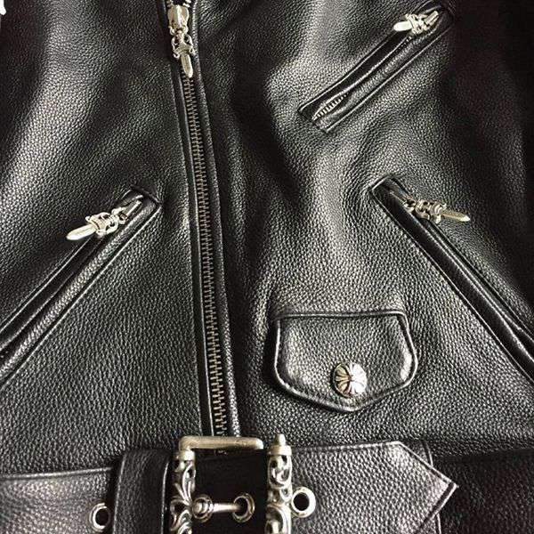 ☆超人気☆クロムハーツ スペシャルオーダー コピークロスパッチ多数 JJ DEAN レザーライダース ジャケット032129