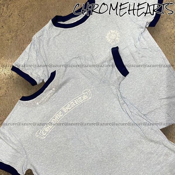人気で可愛い☆クロムハーツ HorseshoeロゴTee Tシャツ 偽物グレー/ブラック03067