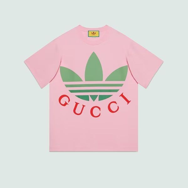 adidas x グッチ コットン 偽物 Tシャツ 723384 XJE2A 5904