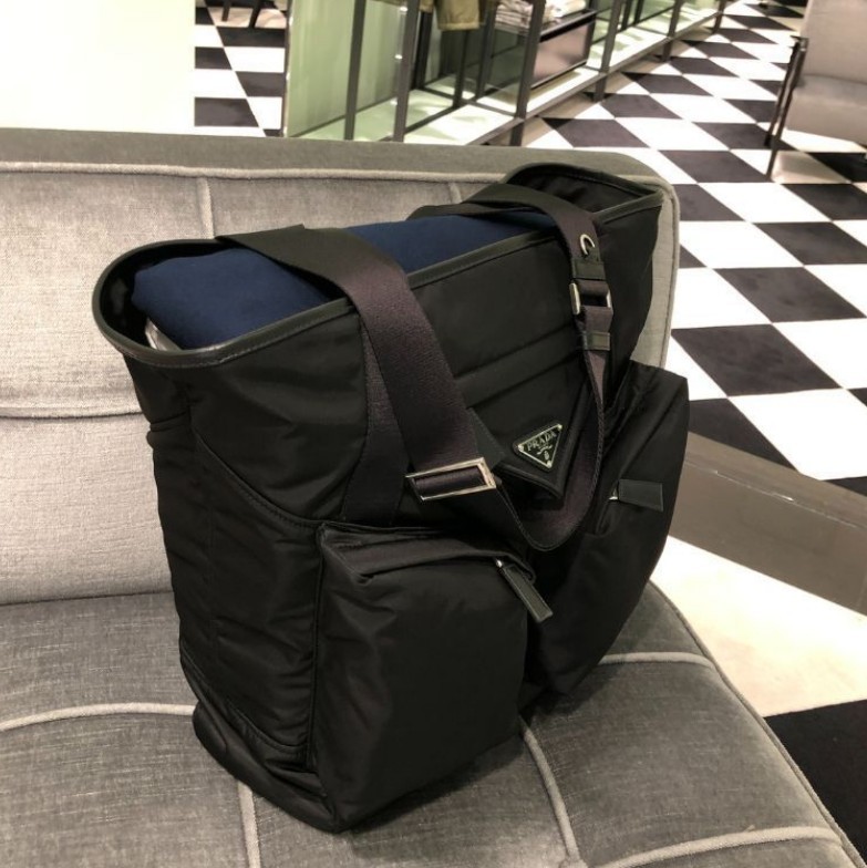 2024SS【プラダ 偽物】Re-Nylon xレザー トートバッグ 2VG120 2DW3 F0002 V OOO