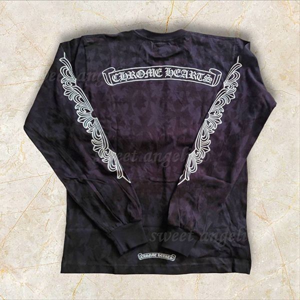 セレブ愛用中クロムハーツ★セメタリークロス コピー スクロールロゴ 長袖 tシャツ ch10236