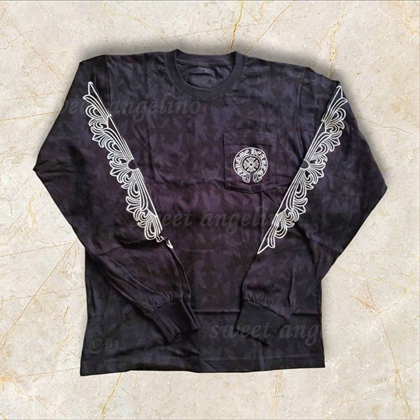 セレブ愛用中クロムハーツ★セメタリークロス コピー スクロールロゴ 長袖 tシャツ ch10236