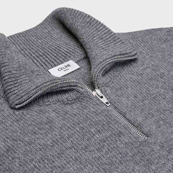 上品高見え■セリーヌ トリオンフ刺繍入り トラッカー セーター 2adbh048t.38ow