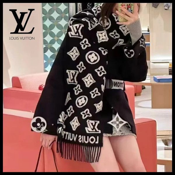 VIPセール【ギフトにも】ルイヴィトン マフラー 偽物・lv 3d モノグラム3色 m90816