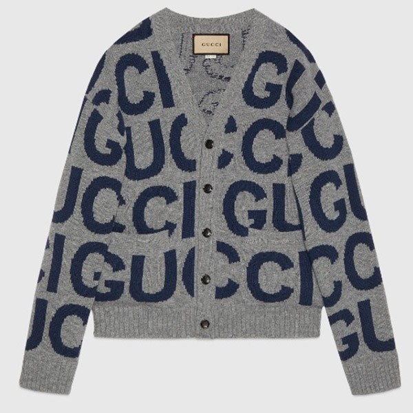 【上品さ際立つ】グッチ☆24SS☆インターシャウールカーディガン 偽物 771707 XKDLV 1140