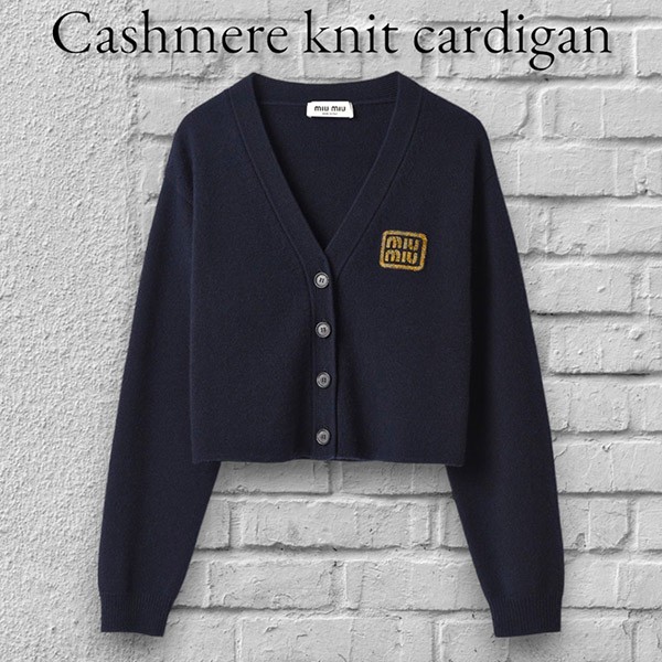 ミュウミュウ コピー＊Cashmere knit cardigan カシミヤニットカーデ＊MMF865_103Z