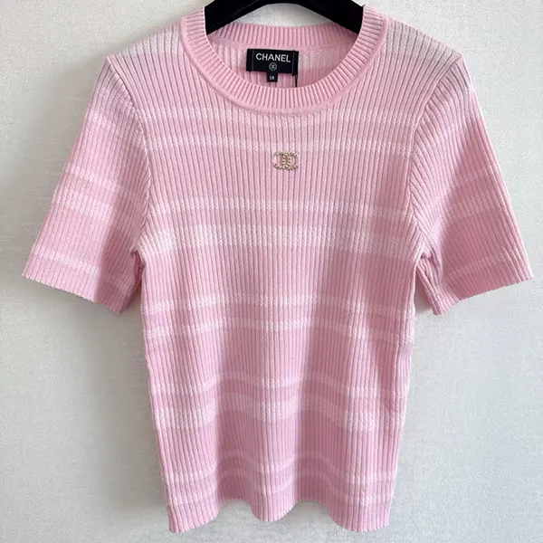 即納でお届けシャネル 25SS ボーダーニットトップス 激安 P75694