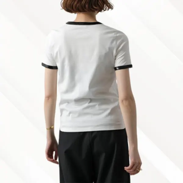 ナチュラル可愛い☆セリーヌ トリオンフ刺繍 Tシャツ コピー コットン RX05Z671Q.01OB