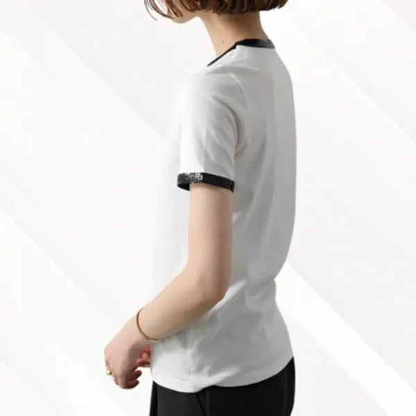 ナチュラル可愛い☆セリーヌ トリオンフ刺繍 Tシャツ コピー コットン RX05Z671Q.01OB
