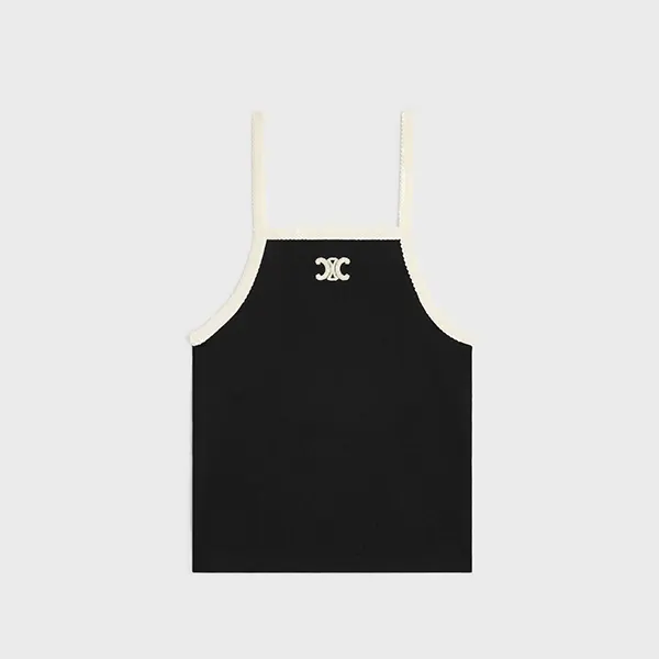 セリーヌ トリオンフ シークイン刺繍入り タンクトップ RX05Y671Q