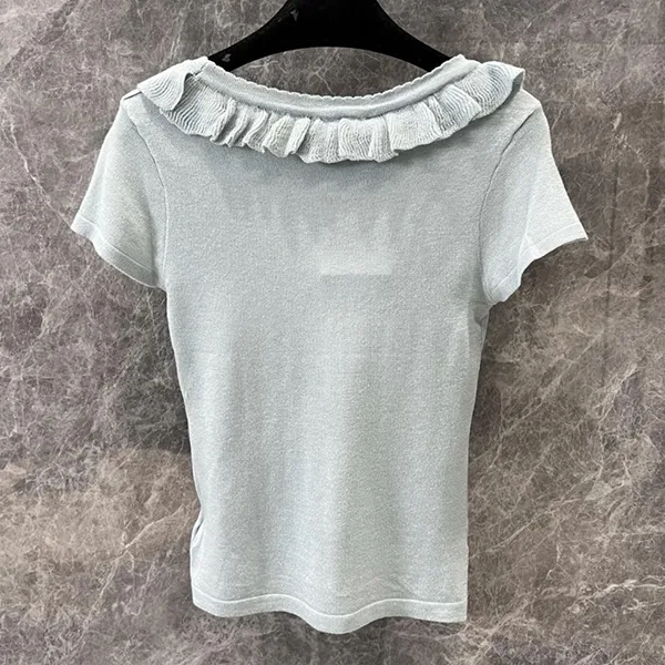 【胸元フェミニン♡オシャレに細見え】シャネル Tシャツ パロディ トップス cc255151