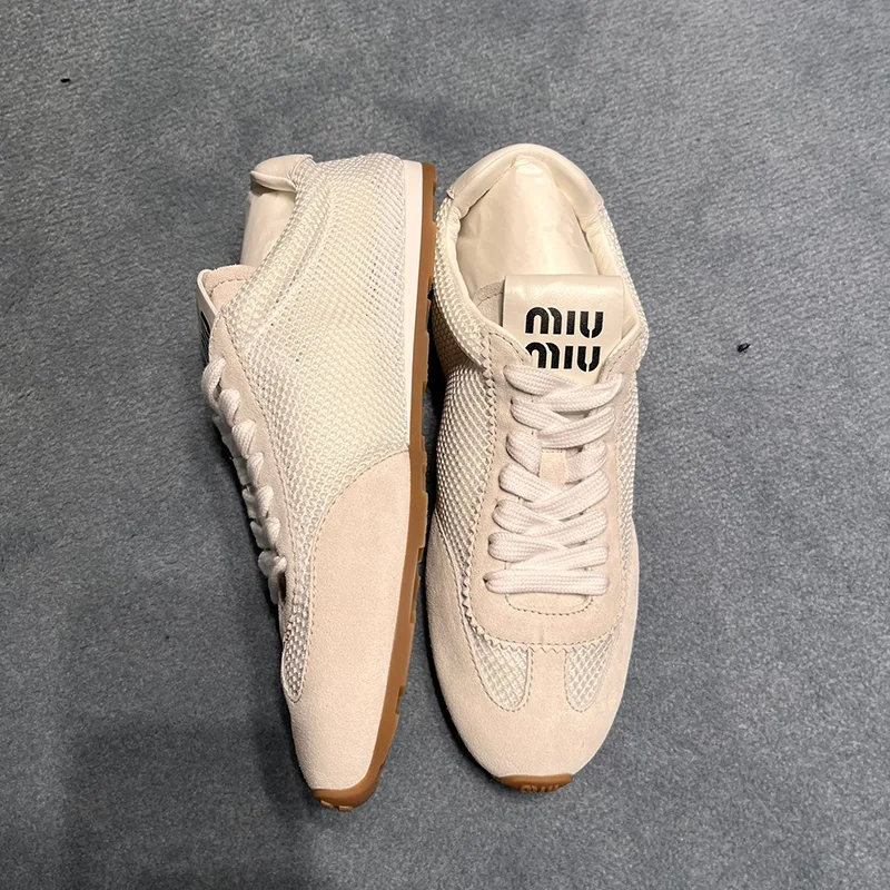 【やっぱり人気！】◆完売前に◆ミュウミュウ パロディ Plume メッシュ×スエード スニーカー 3色 miu0605