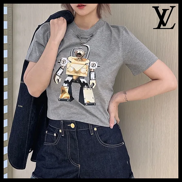 大人気！ルイヴィトン Ｔシャツ パチモン 1AI43【遊び心あるロボットプリントが魅力】