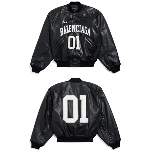 バレンシアガ Basketball Series ボンバー ソフトセミシャイニーレザー 822777