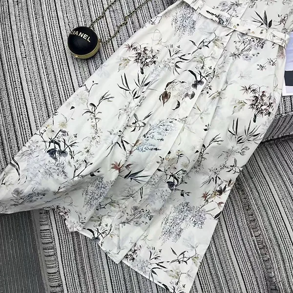 【花柄が華やか♪】ディオール パチモン ミディ丈シャツドレス 547D83A3A67