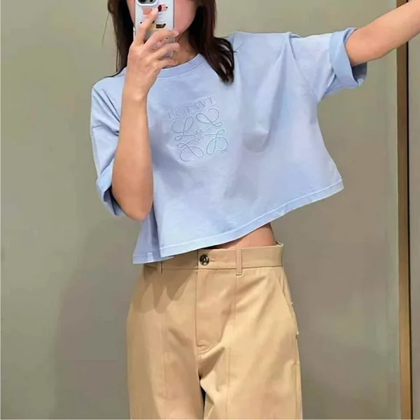 ★ロエベ★クロップド Tシャツ 偽物（コットン）2色 S359Y22X84