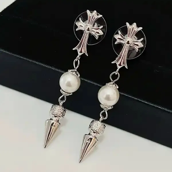 クロムハーツ ミキモト コピー ハート アコヤパールピアス 18K&ダイヤ ch258212