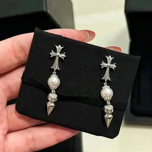 クロムハーツ ミキモト コピー ハート アコヤパールピアス 18K&ダイヤ ch258212