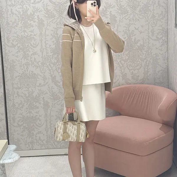 (セールで破格)ディオール リバーシブルカーディガン カシミヤ 054G12AM055_X1871