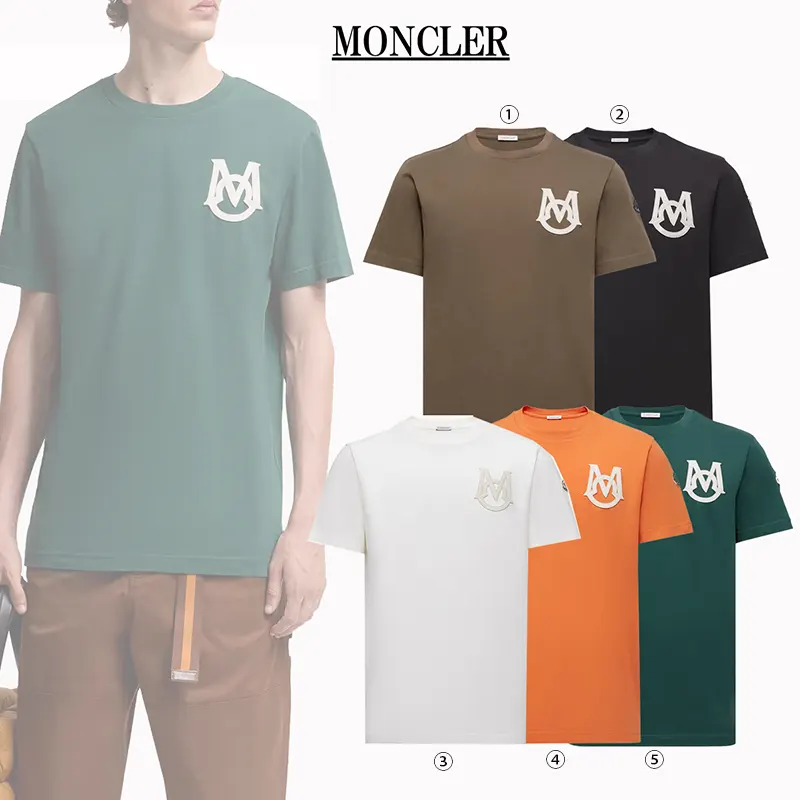 高級感溢れる☆モンクレール モノグラムコットン Tシャツ パロディ ロゴ 5色 mk20250804
